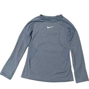 EUC. Nike Girls Dri-Fit Training Top. Heathered Blue. Size L.